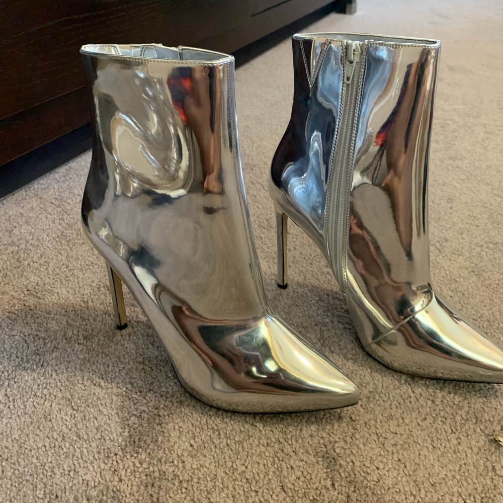 Silver heeled boots